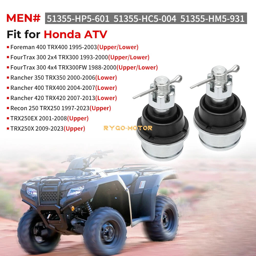 2 x Upper & Lower Ball Joints Kit for Honda Recon 250 TRX250TE/TM (1997–2023)