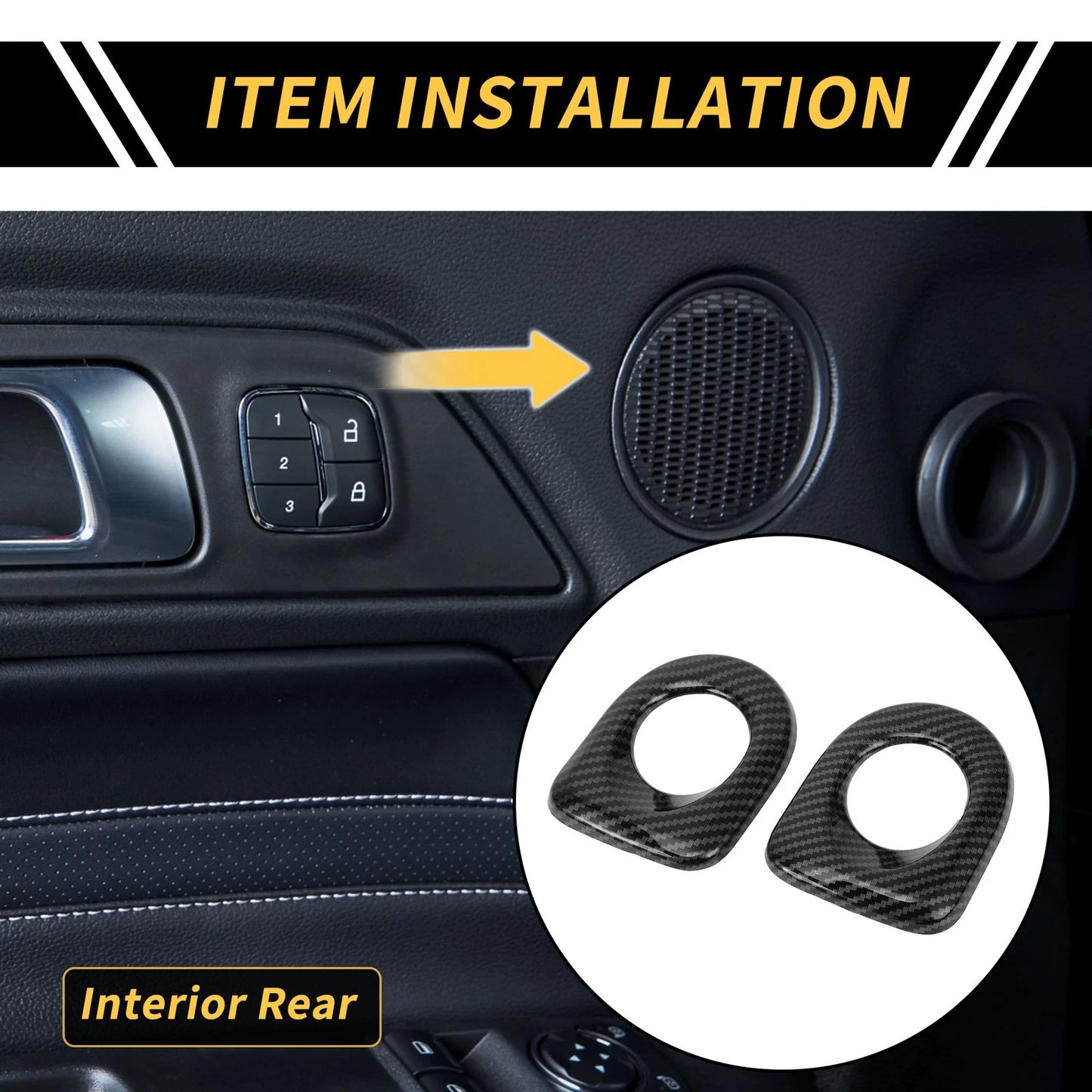Carbon Fiber Rear Door Handle Speaker Cover Set for Toyota Tundra (2014-2021)