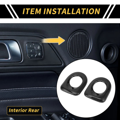 Carbon Fiber Rear Door Handle Speaker Cover Set for Toyota Tundra (2014-2021)
