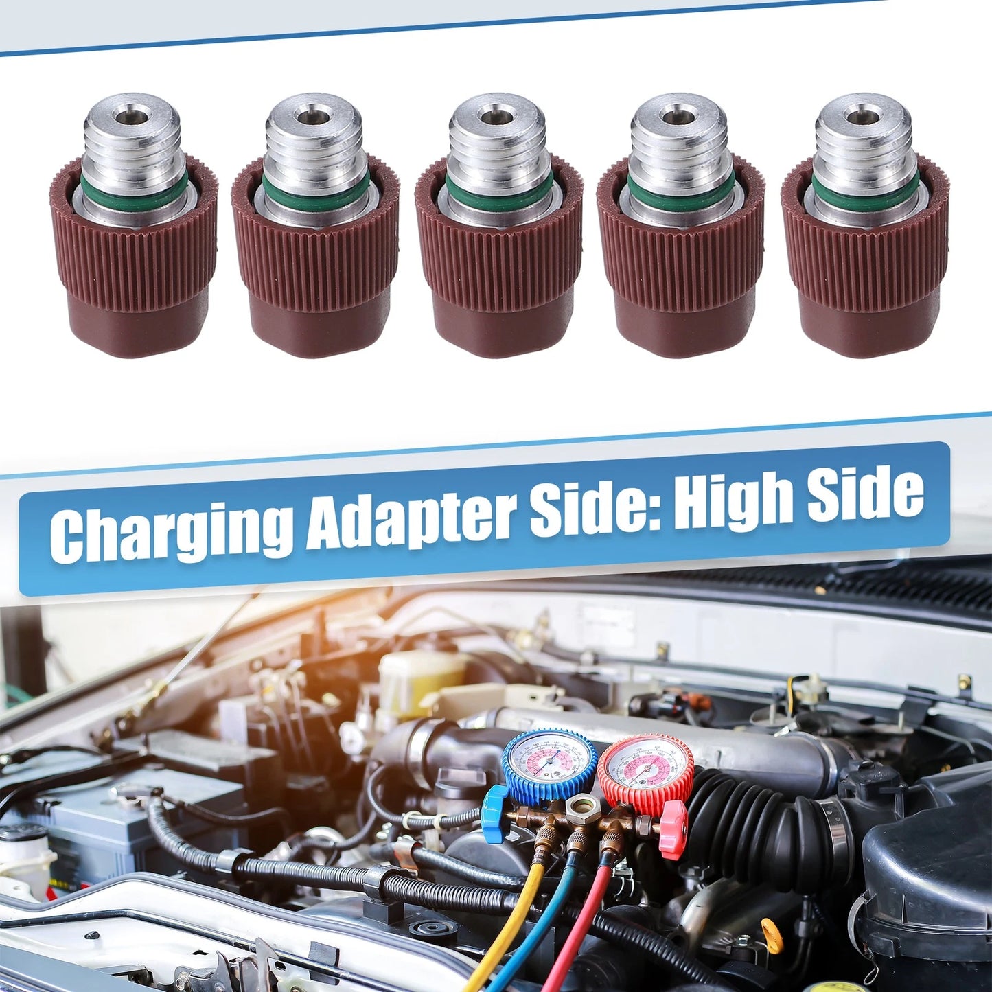 5 x Air Conditioning Service Valves for Ford (No. 52458184/357820795J)