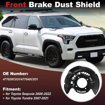 Front Left & Right Brake Dust Shields for Toyota Sequoia (2008)