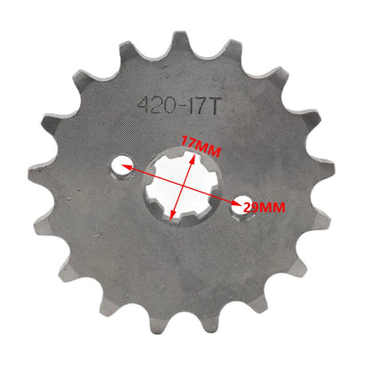 17mm 17T Front Sprocket for 50cc 70cc 90cc 110cc 125cc 140cc ATV Pit Dirt Bike