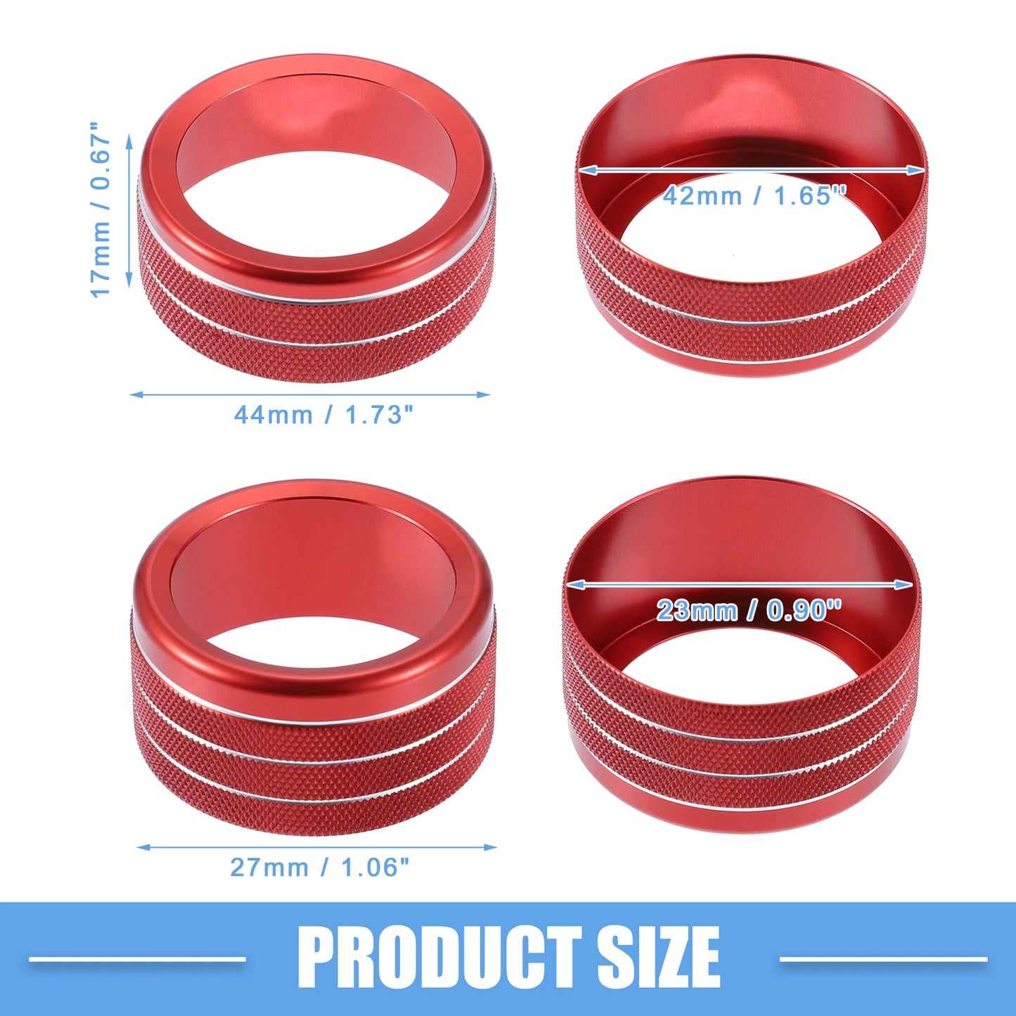 Power Volume Tune 4WD Switch Knob Cover Ring for Toyota Tundra (Set of 3)