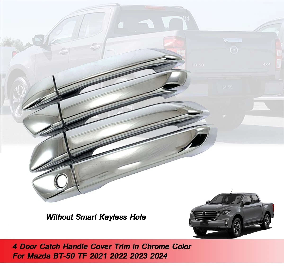 4 Door Catch Handle Cover Trim for Mazda BT-50 (2021-2024)