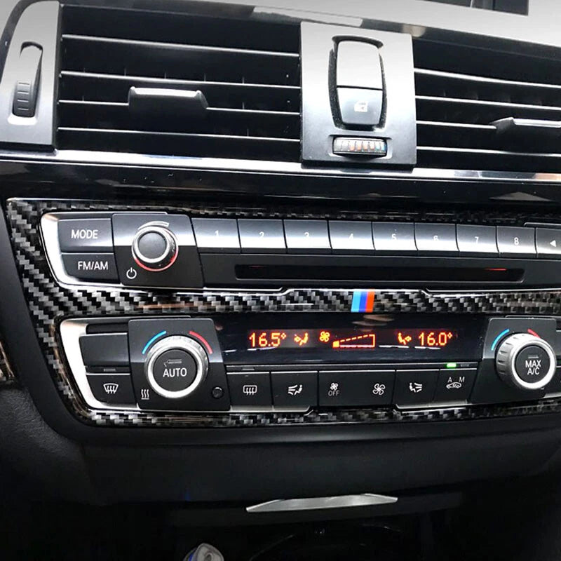 AC Carbon Fiber M Color Center CD Panel Cover Trim for BMW F30 F35 (2003-2018)