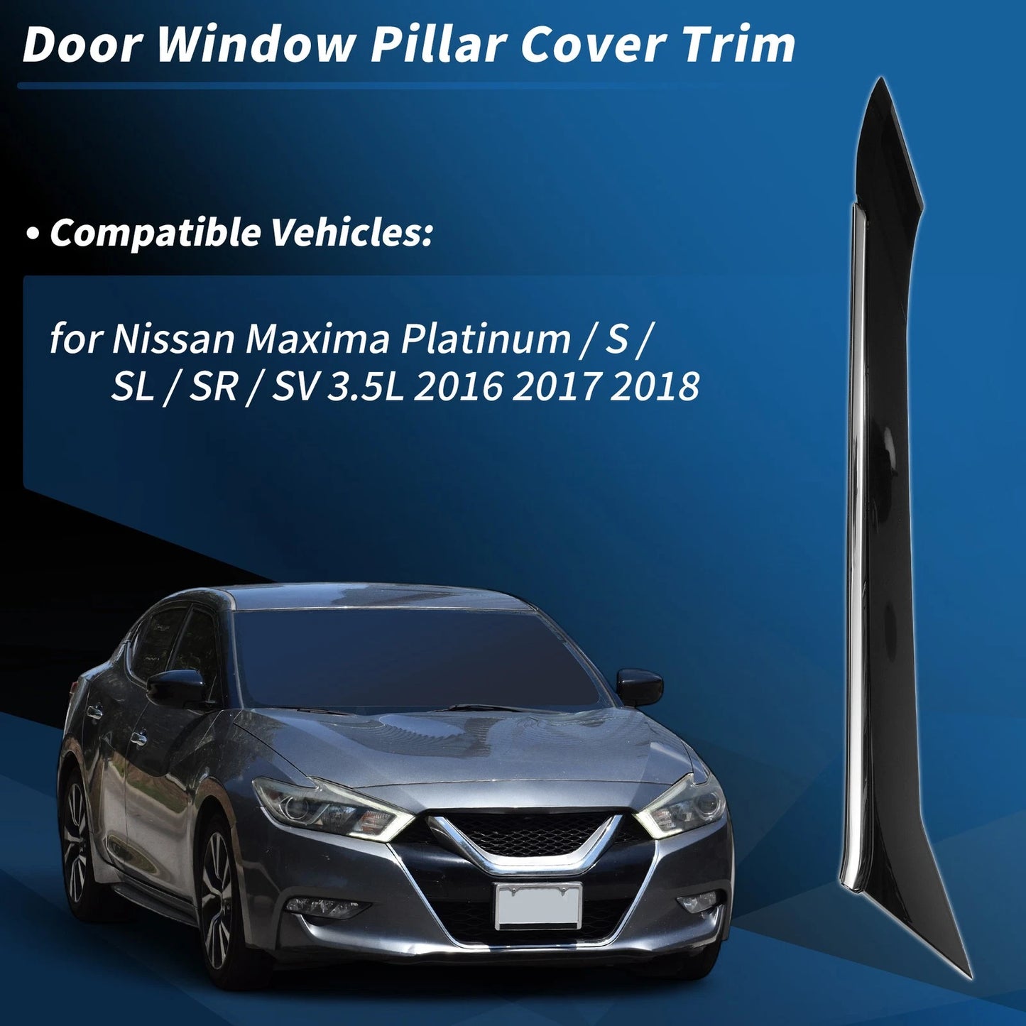 Rear Right C Pillar Window Cover Trim for Nissan Maxima (2016-2018)