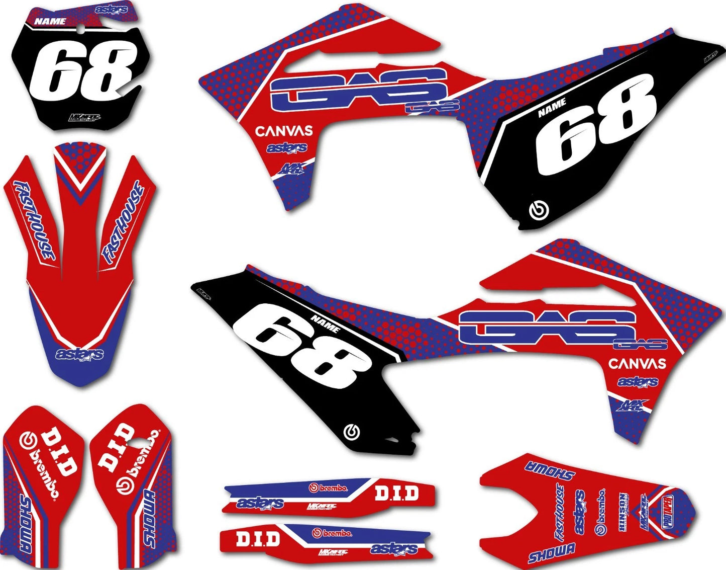 Graphics Decals Stickers for Gas Gas MC 2021-2023
