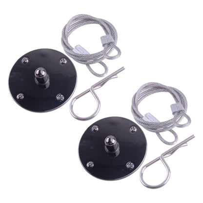 Hood Pin Plate Lock Kit for Universal Aluminum Black Hardware