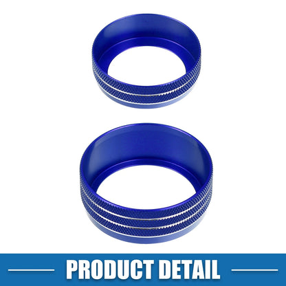 AC Radio Switch Knob Cover Decals 3 x for Dodge Durango (2014 - 2020) Blue
