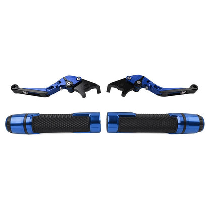 Blue Extendable Brake Clutch Levers Grips Set for BMW G310R G310GS (2017-2023)