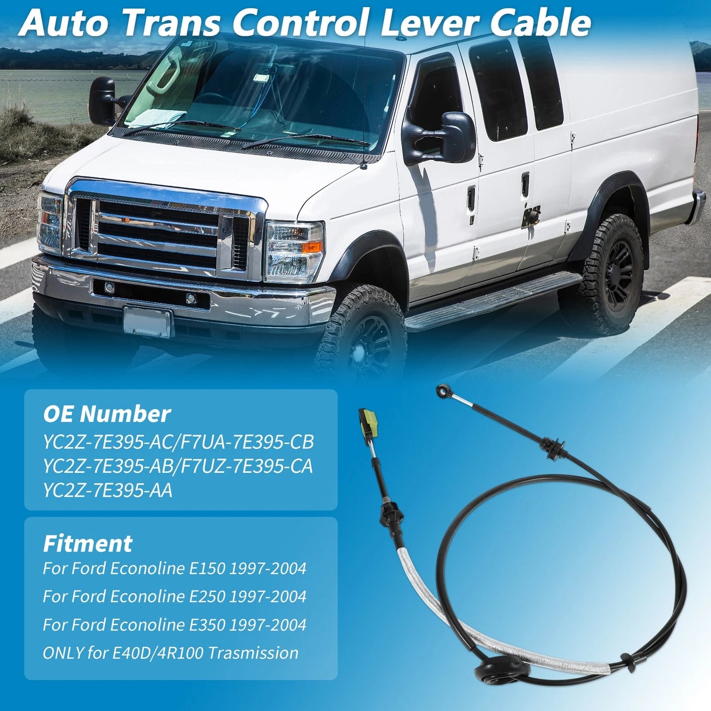 Auto Transmission Gear Shifter Cable for Ford Econoline E150 E250 E350 (2000-2005)