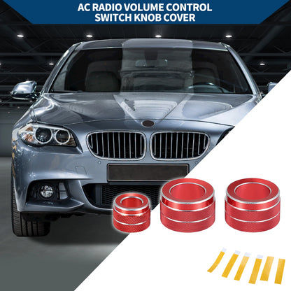 AC Radio Volume Control Knob Cover Ring for BMW F10 (2011-2016) - 3 Pcs