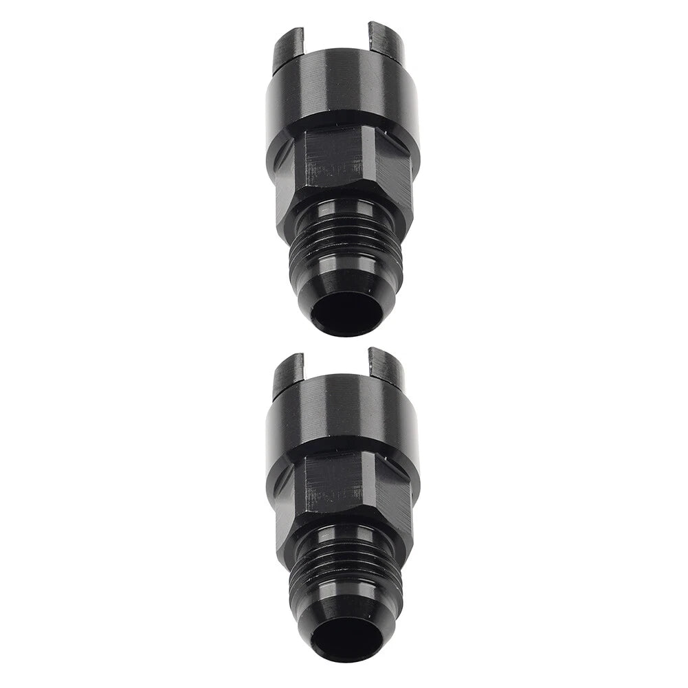 Black 6AN Male to 3/8" Quick Disconnect EFI Fuel Rail Adapter for Car