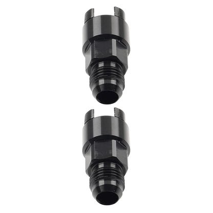 Black 6AN Male to 3/8" Quick Disconnect EFI Fuel Rail Adapter for Car