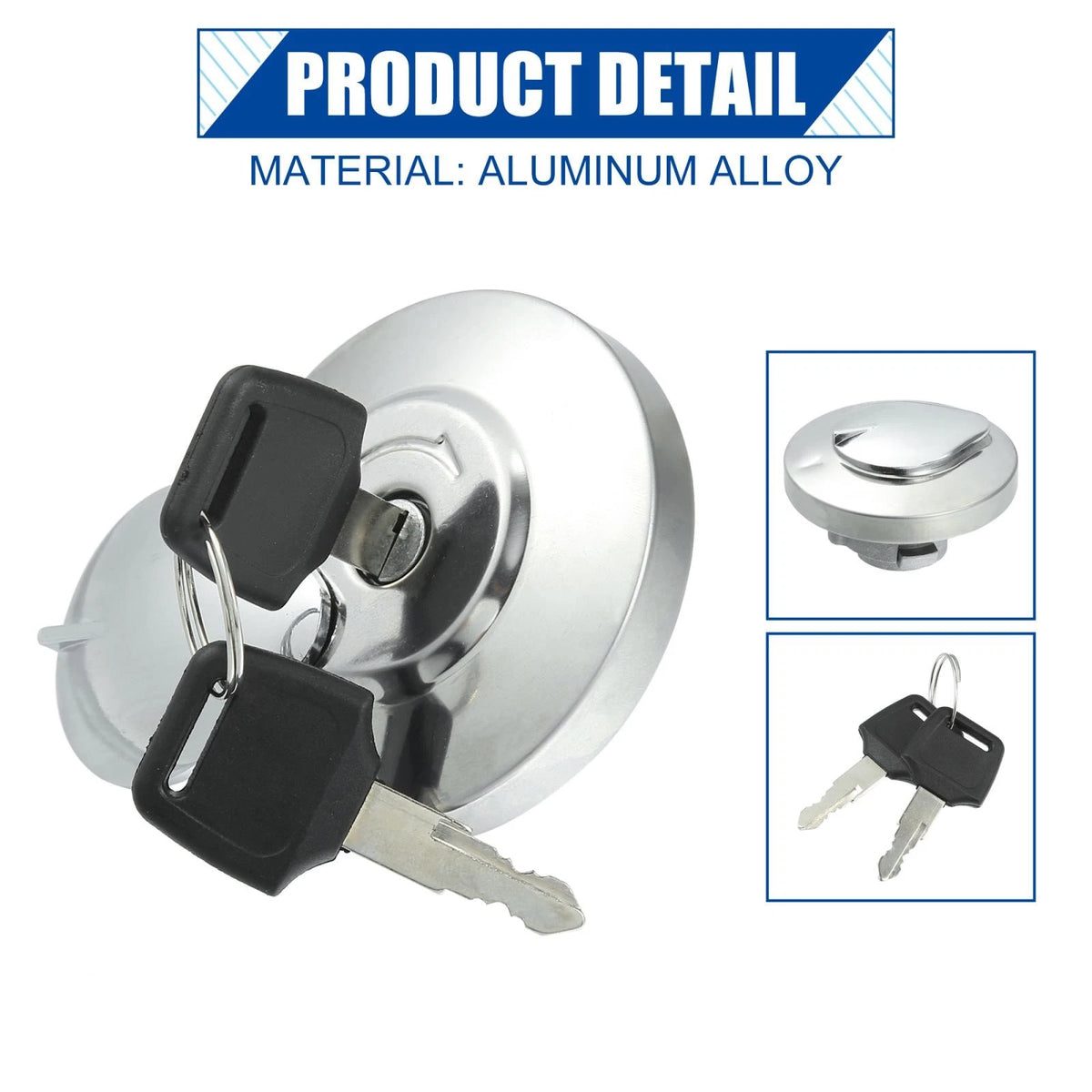 Motorcycle Lock Fuel Tank Filler Cover Set with 2 Keys for Honda Shadow