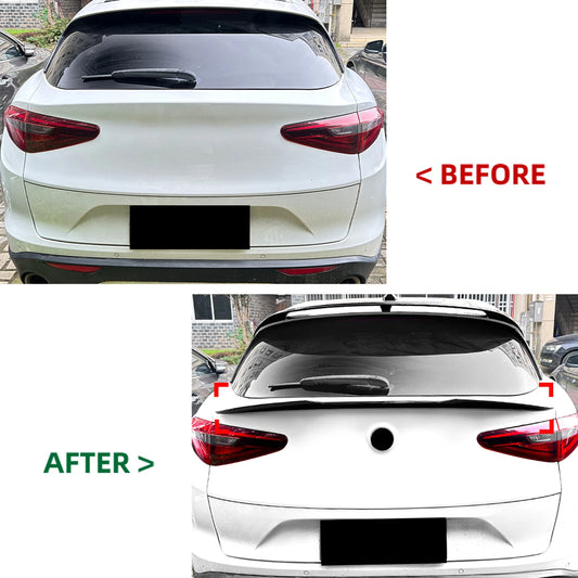 1x Carbon Look Rear Boot Spoiler Lip for Alfa Romeo Stelvio (2018-2024)