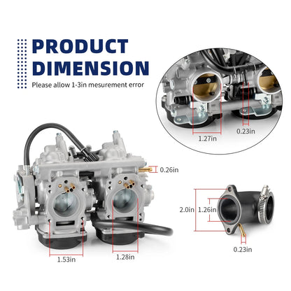 Carburetor w/ Intake Boot for Kawasaki KVF650 (2006–2013)