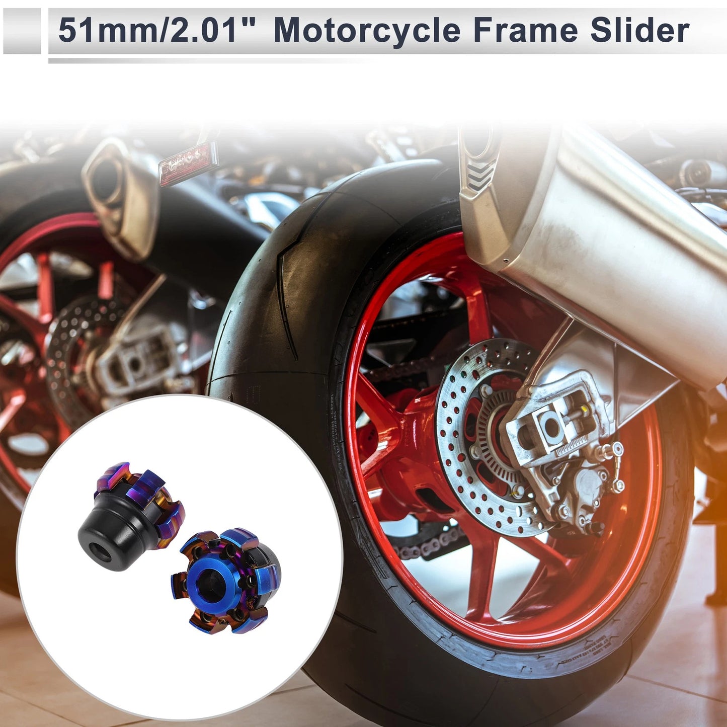 12mm Aluminum Alloy Plastic Motorcycle Slider Frame 2 x for Motorcycle