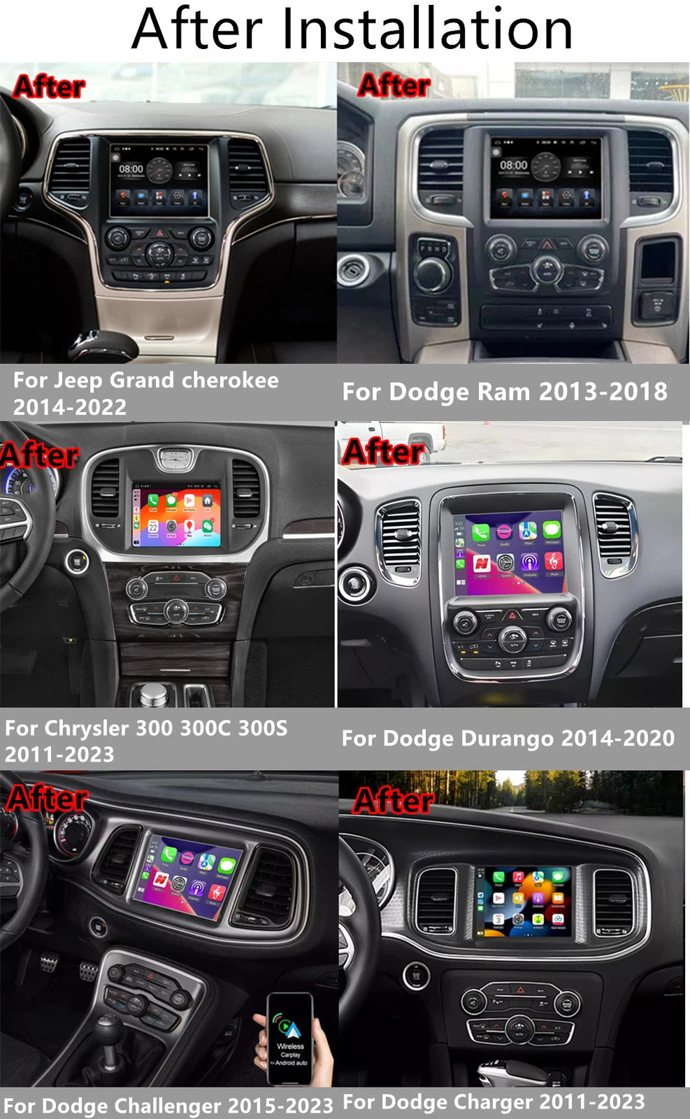 8.4'' Car Stereo GPS Navigation for Dodge Ram, Chrysler, Jeep Grand Cherokee