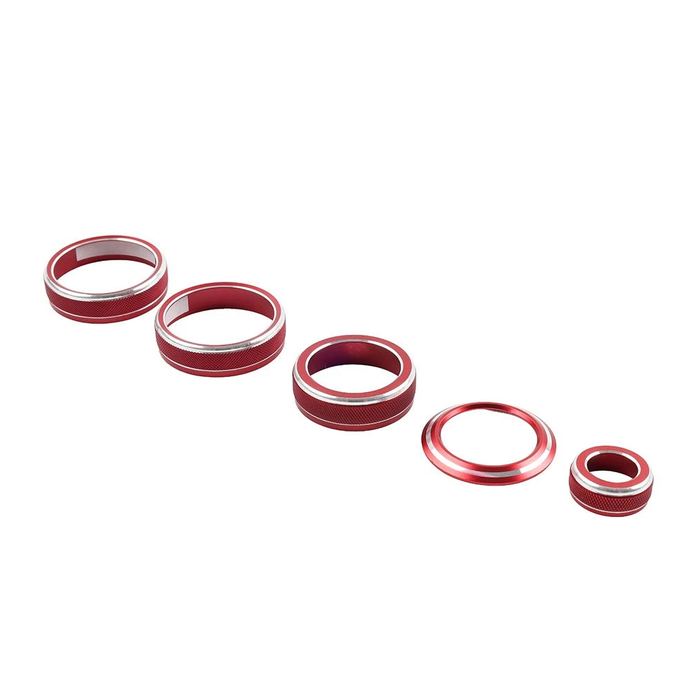 5 x Red Console Volume AC Switch Button Rings for Lexus NX250 NX350h (2022-2024)