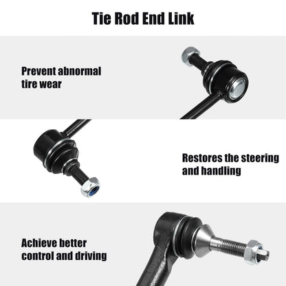 4 Pcs Front Sway Bar Links & Outer Tie Rod Ends for Ford