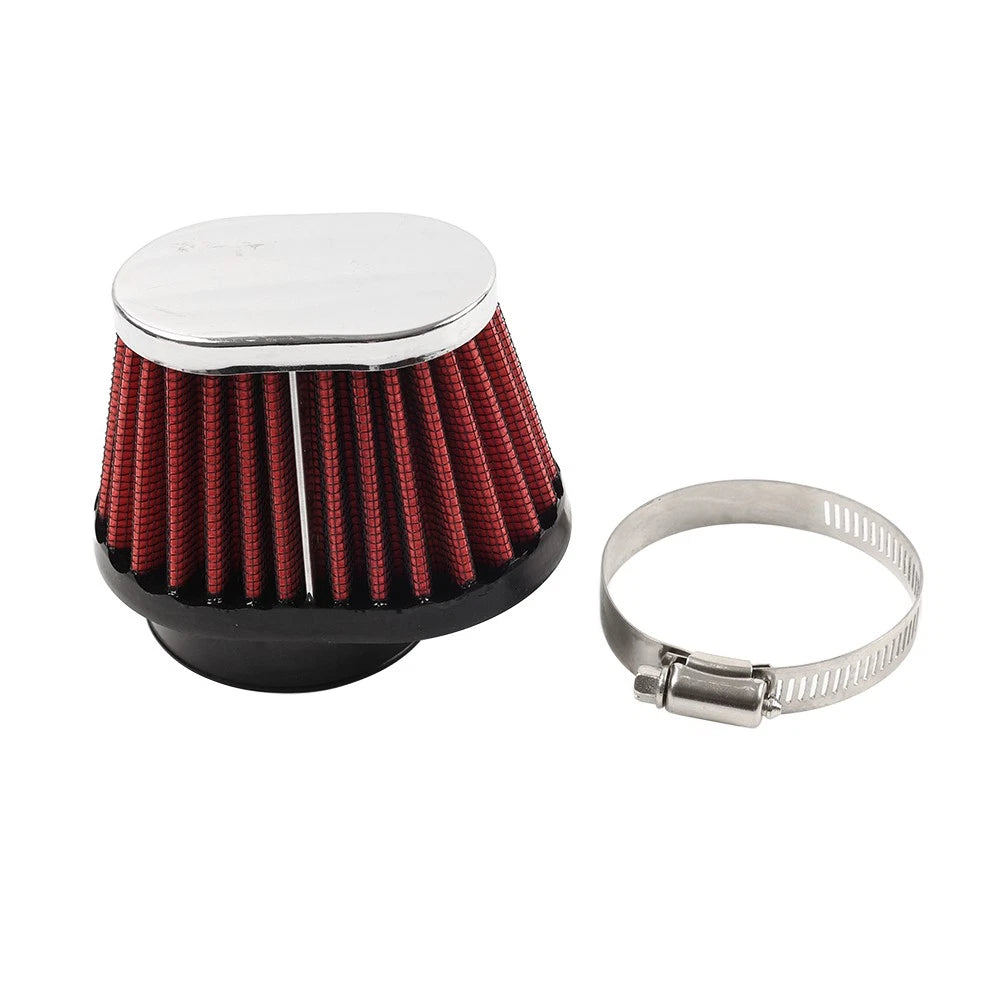 55MM Motorcycle Oval Air Intake Filter Cleaner for Make & Model