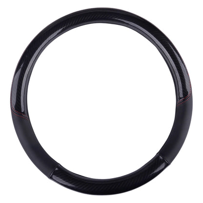 38cm Anti-Slip Carbon Fiber Leather Steering Wheel Cover for Car