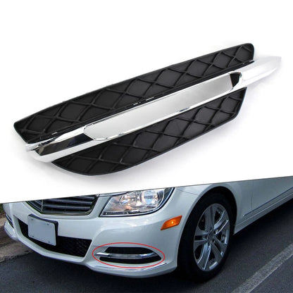 Left Front Bumper Fog Light Grille Cover for Benz C-Class (2011-2014)