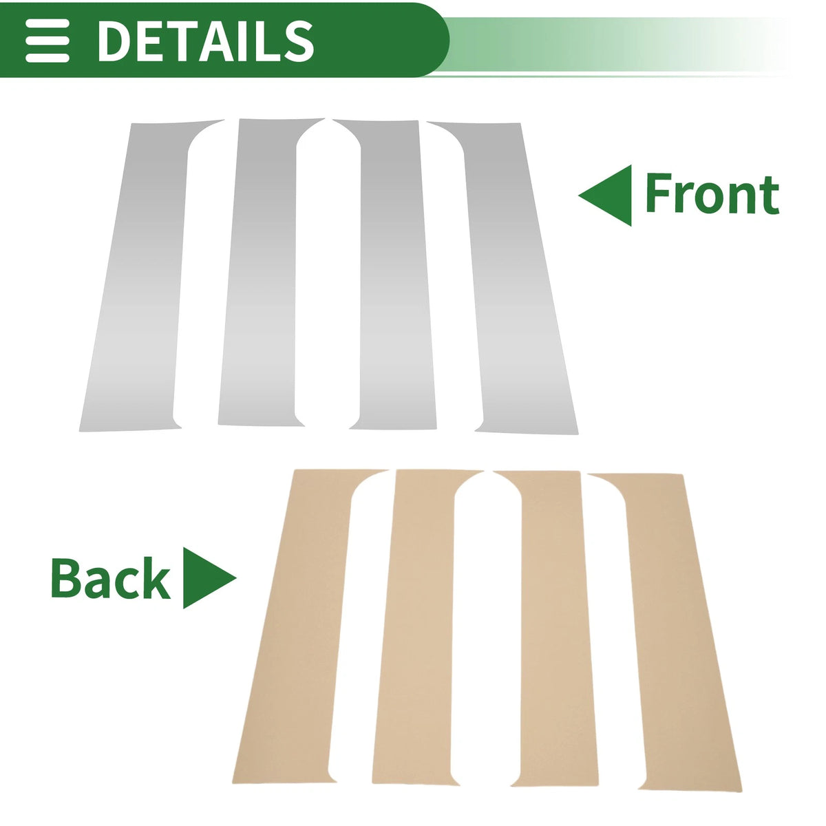 4 Pcs Door Pillar Window Trim for Ford F-250 (1999-2014) Silver Tone