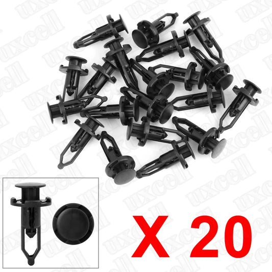 20 x Car Door Fender Clips 9mm Black Plastic Rivets for Toyota