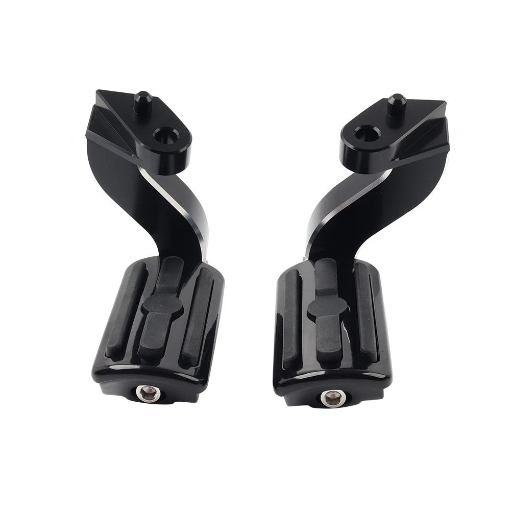Black Rear Passenger Pedal Mounts for Harley Touring Electra Glide (93-24)