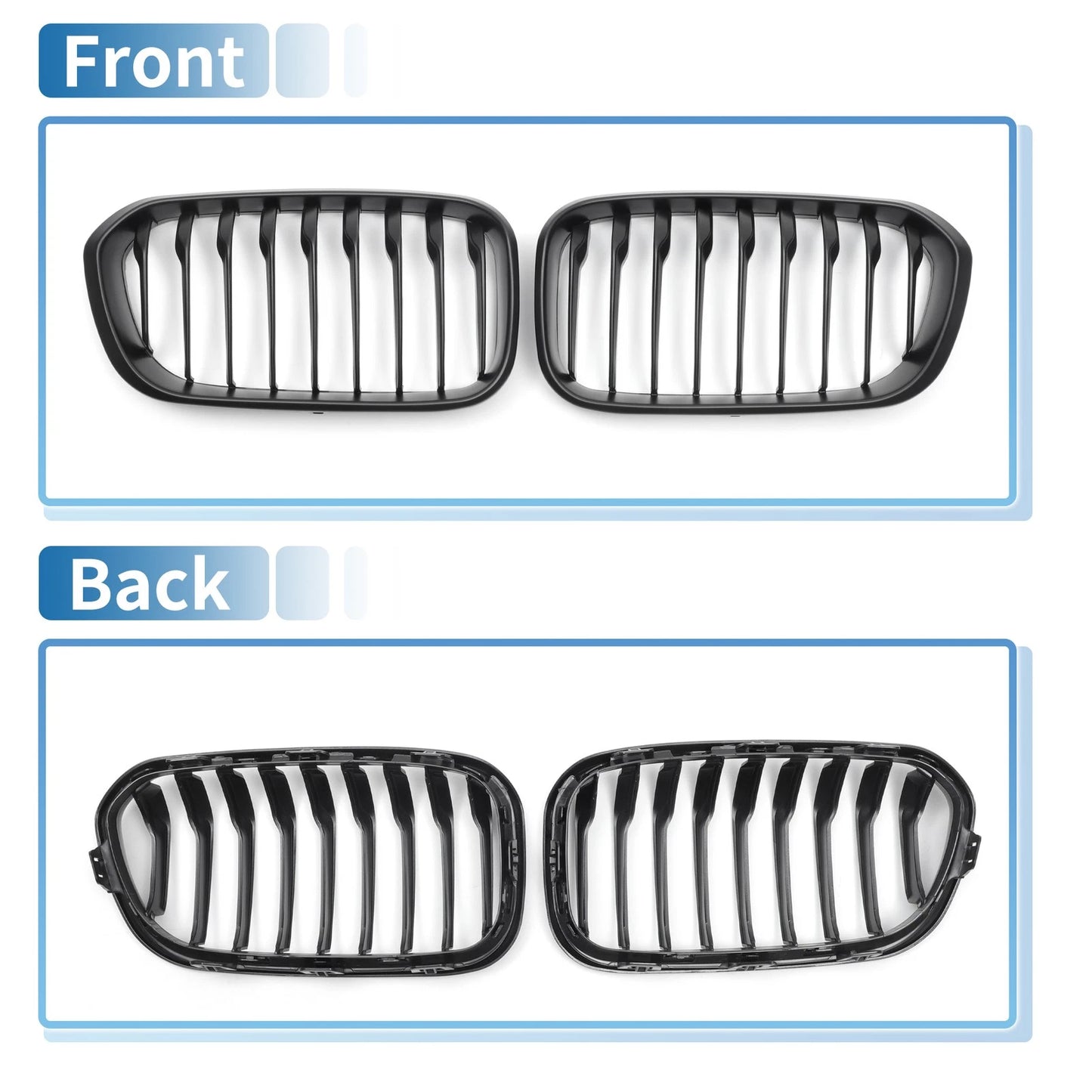 Front Upper Bumper Grille for BMW 1 Series F20 (2015-2018) Matte Black