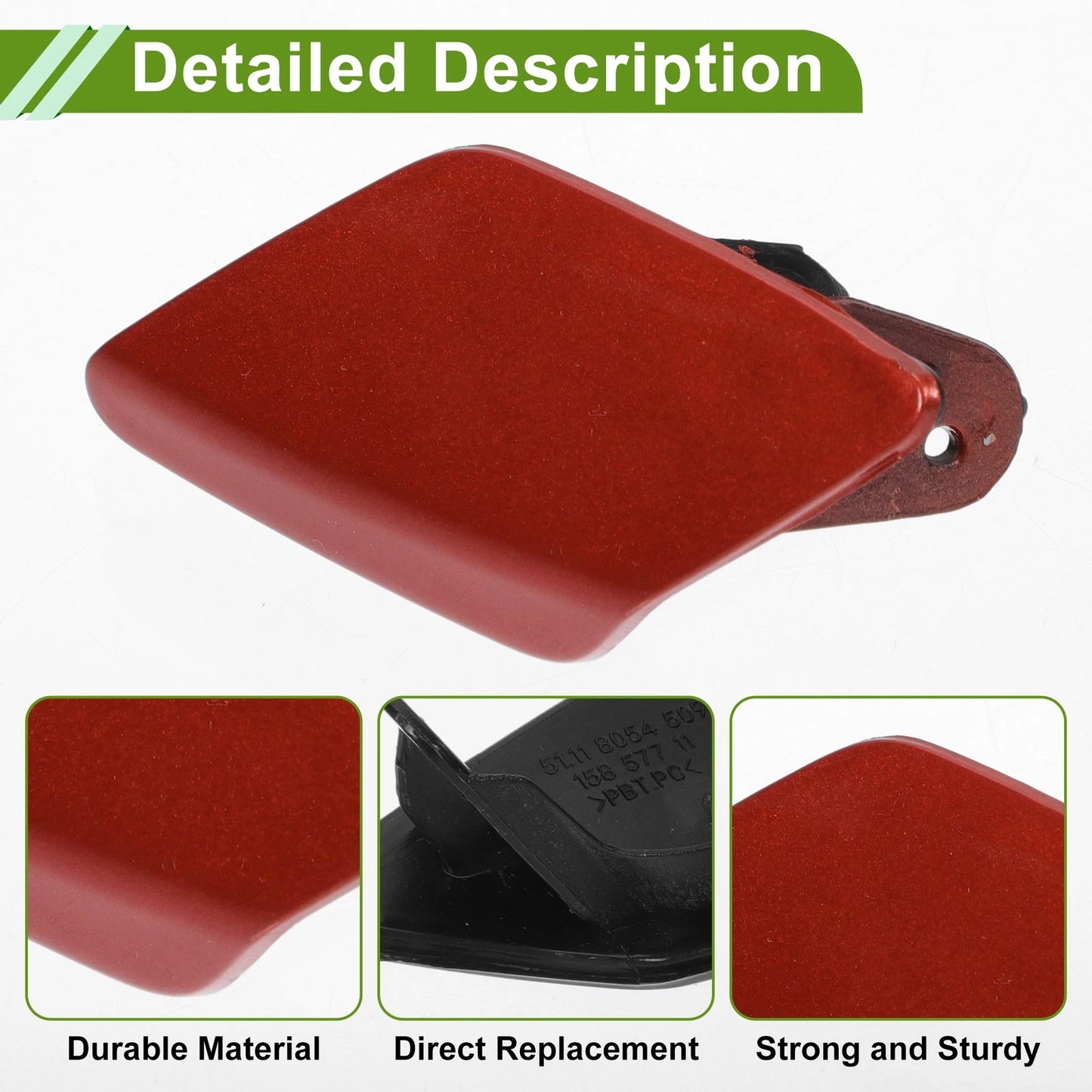 Front Left Washer Nozzle Cover for BMW 428i 2014-2016 (2 x Red Caps)