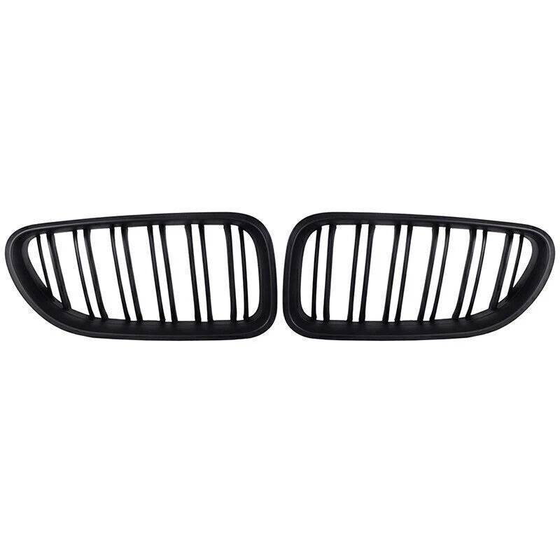 Dual Slat Matte Black Kidney Grilles for BMW 6-Series F06 F12 (2012-2017) 2x