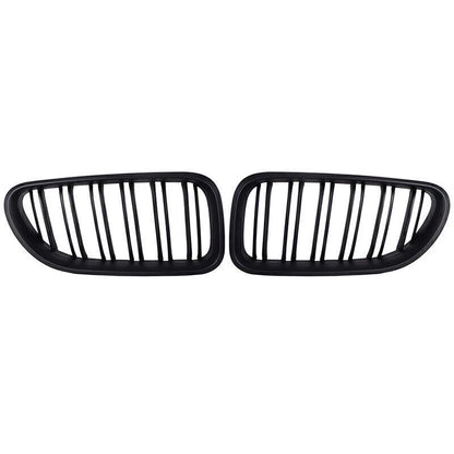 Dual Slat Matte Black Kidney Grilles for BMW 6-Series F06 F12 (2012-2017) 2x