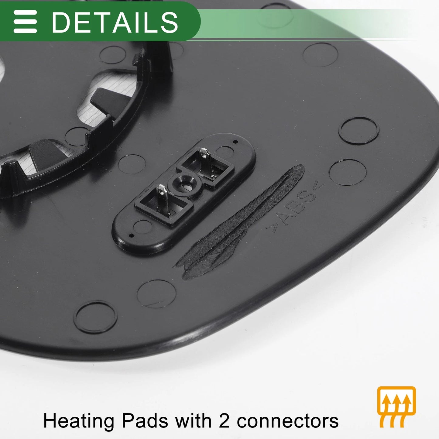 Right Side Heated White Mirror Glass for Ford Ka (2008-2017)