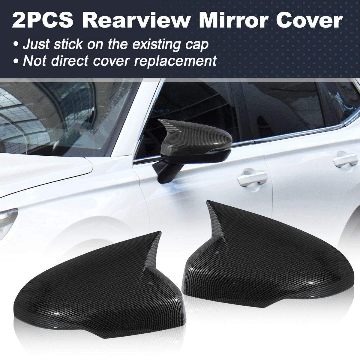 2 x Left Right Side Ox Horn Rearview Mirror Covers for Honda CR-V (2023-2025)