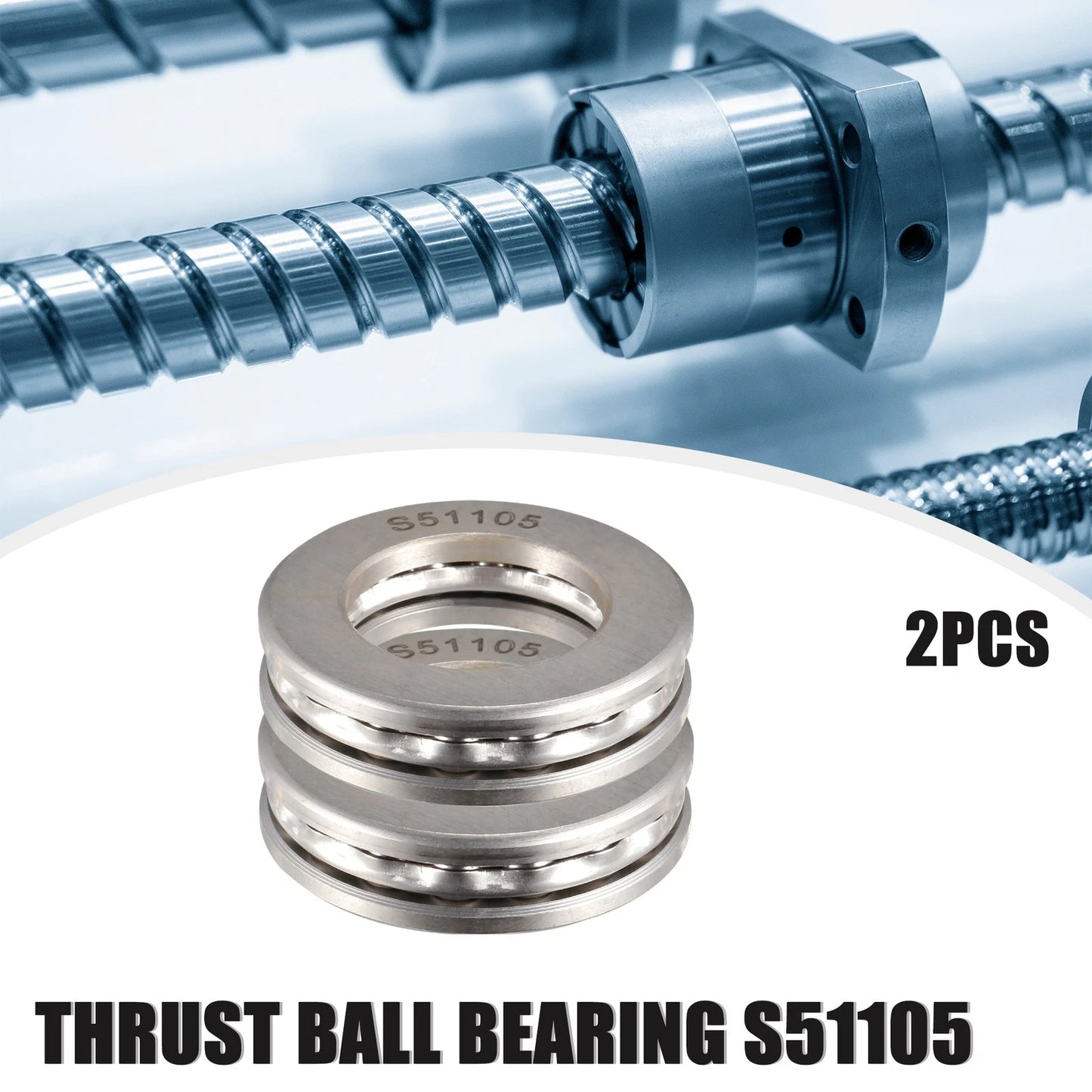 2 x Thrust Ball Bearing 25x42x11mm Single Row Roller with Washers