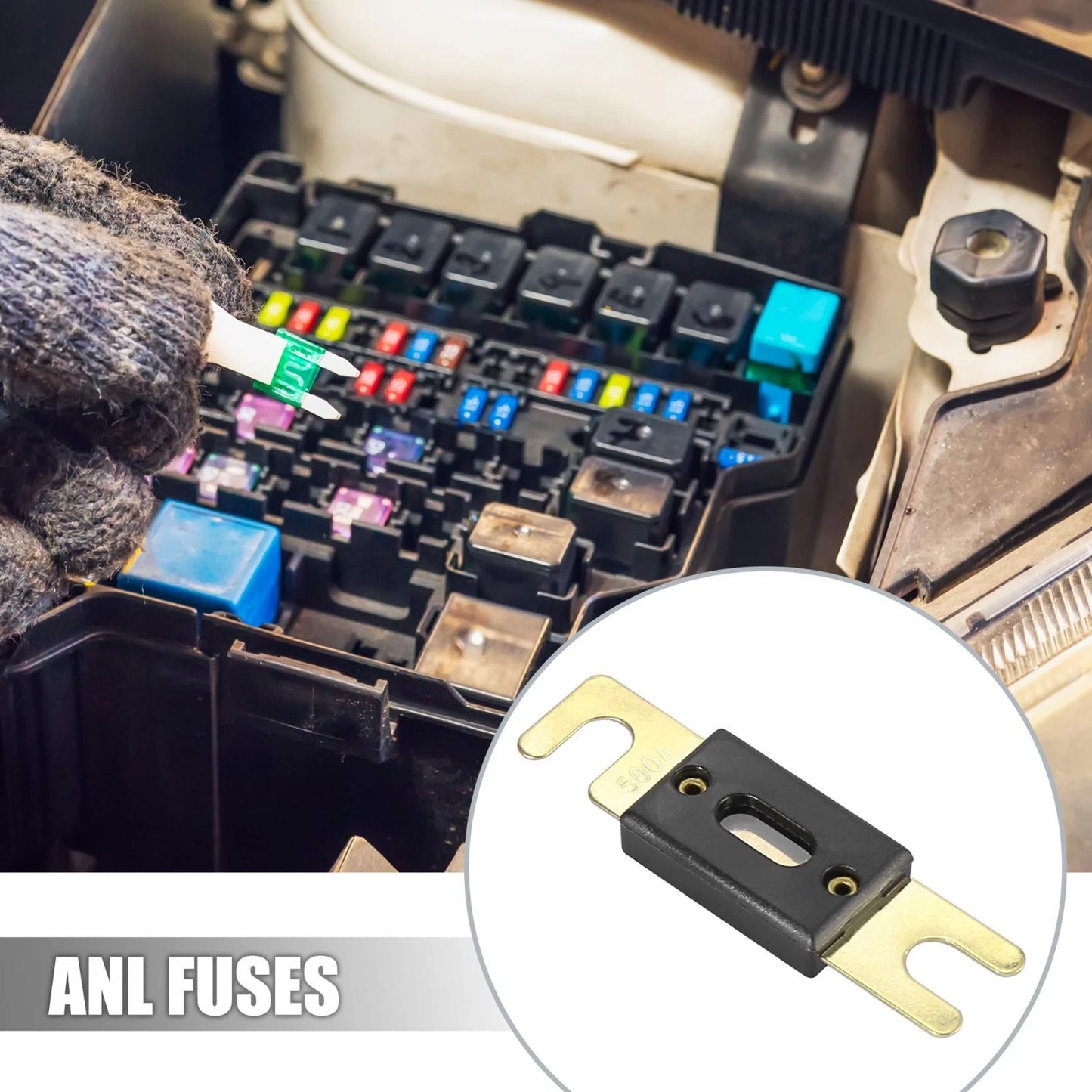 10 x 500A ANL Fuses for Car Truck Motorcycle Boat Audio
