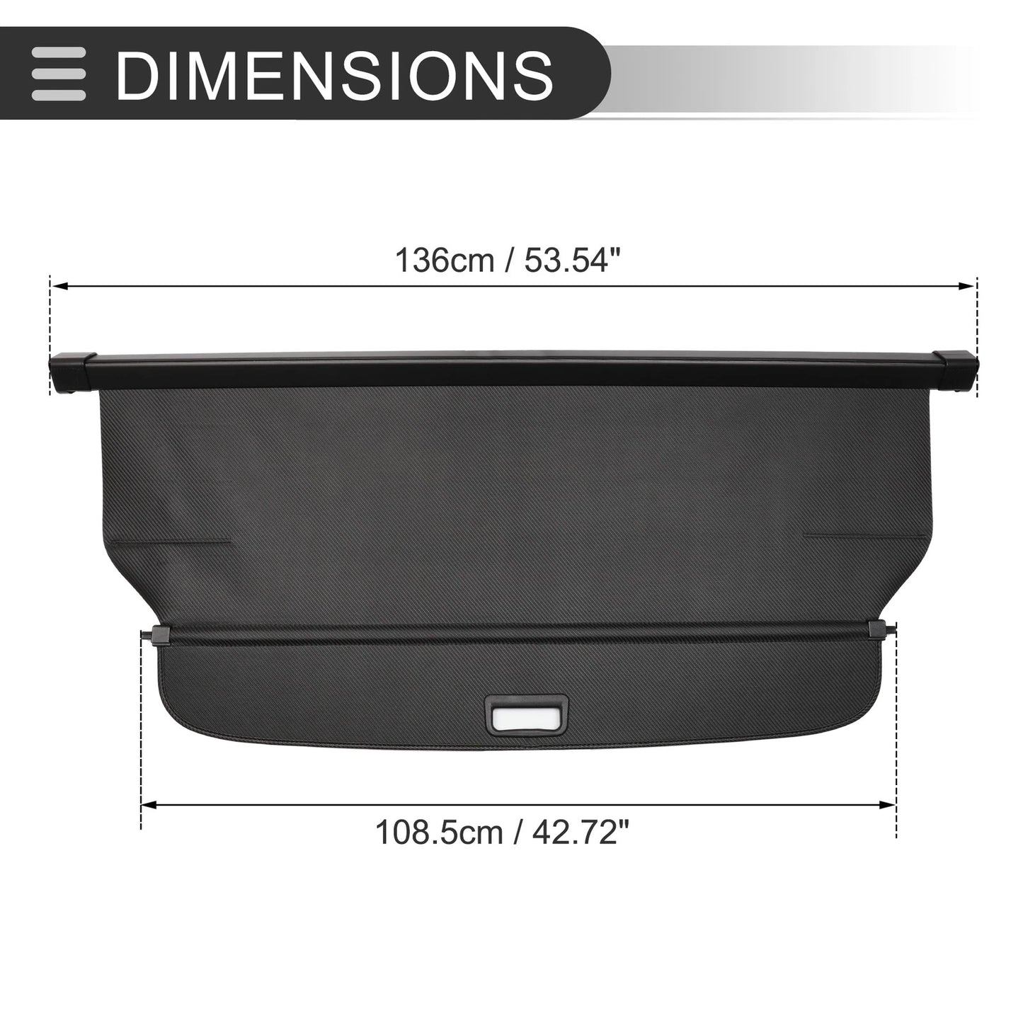 Retractable Cargo Cover for Mitsubishi Outlander 2008-2012 Black Carbon Fiber
