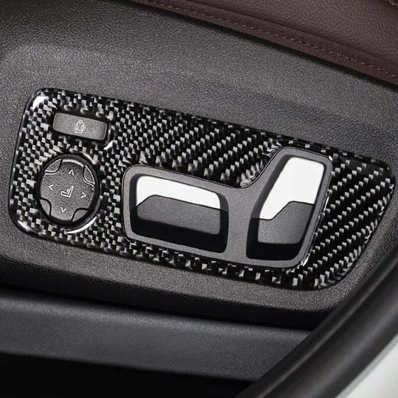 Carbon Fiber Electric Seat Adjusters Knob Cover Trim Fit For BMW X3 X4 G01 G02