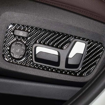 Carbon Fiber Electric Seat Adjusters Knob Cover Trim Fit For BMW X3 X4 G01 G02