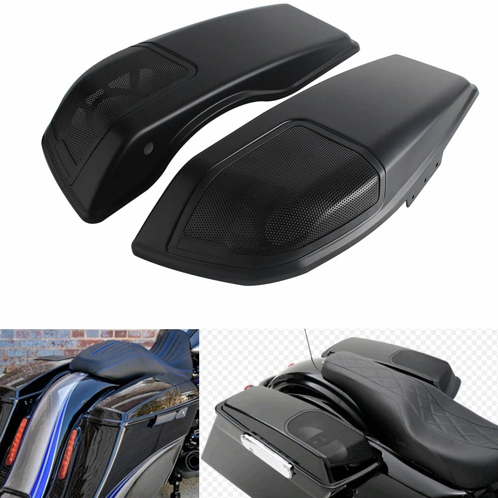 Black Saddlebag Speaker Lids Covers for Harley Road Glide FLTRX & Street Glide FLHX (2015-2023)