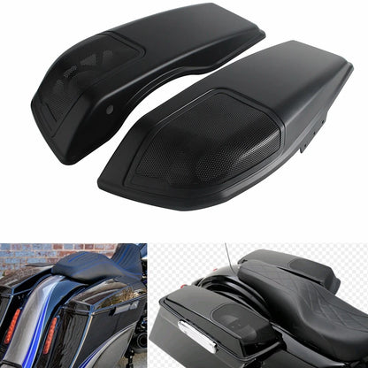 Black Saddlebag Speaker Lids Covers for Harley Road Glide FLTRX & Street Glide FLHX (2015-2023)