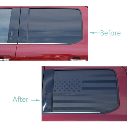 2 x Rear Window Side Panel Decor Stickers for Ford F150 (2015-2022) US Flag