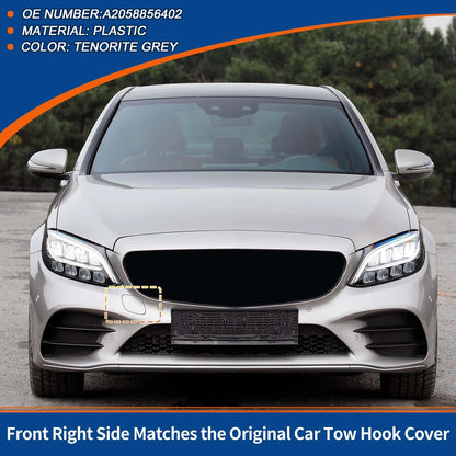 Tow Hook Cover for Mercedes-Benz Front Car Bumper (2019-2023) - Tenorite Grey