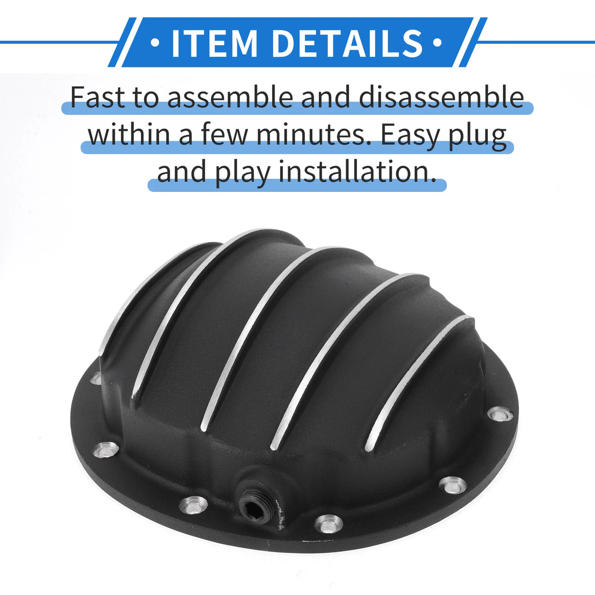Differential Cover with Gasket for Chevy GM Intermediates Black 8.5in 8.6in
