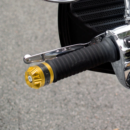 Pair 18mm Handlebar End Caps Plug Bar End Aluminum Alloy Gold for Motorcycle