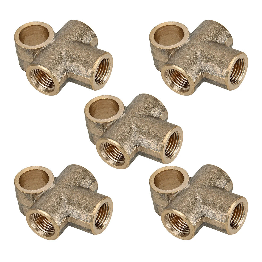 5x Brass T 3-Way Female Fitting Connector for Brake Line Pipe M10x1