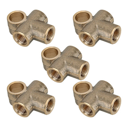5x Brass T 3-Way Female Fitting Connector for Brake Line Pipe M10x1